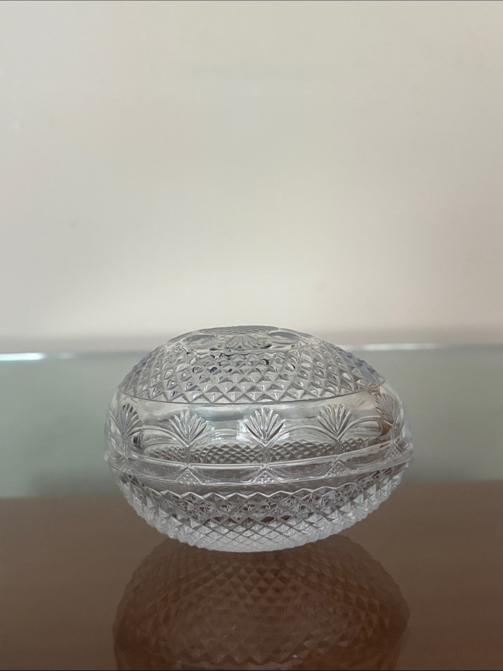 Crystal Glass Egg Trinket Box